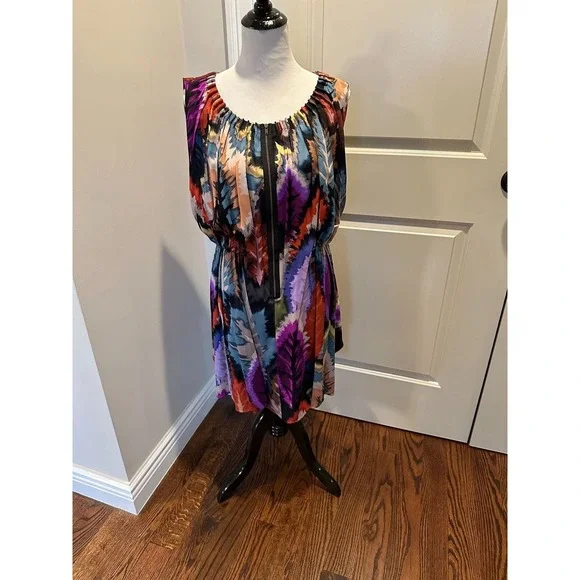 ali ro silk dress AliRo Silk SkyBlueRuffled MiniDress Racerback 6